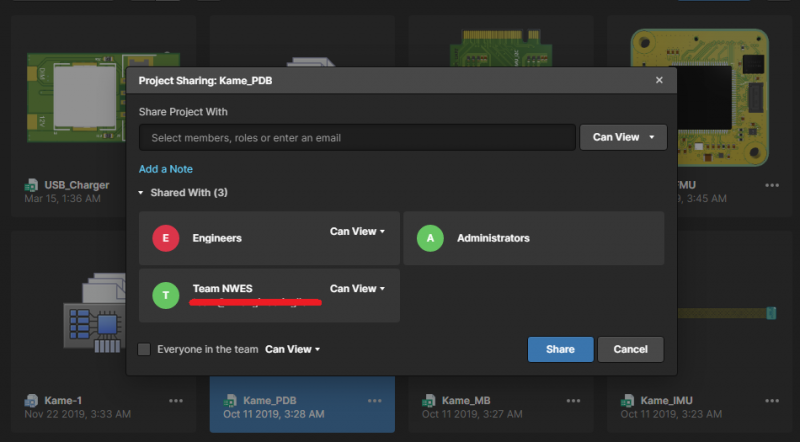 Screenshot showing new electronic components management in Altium 365