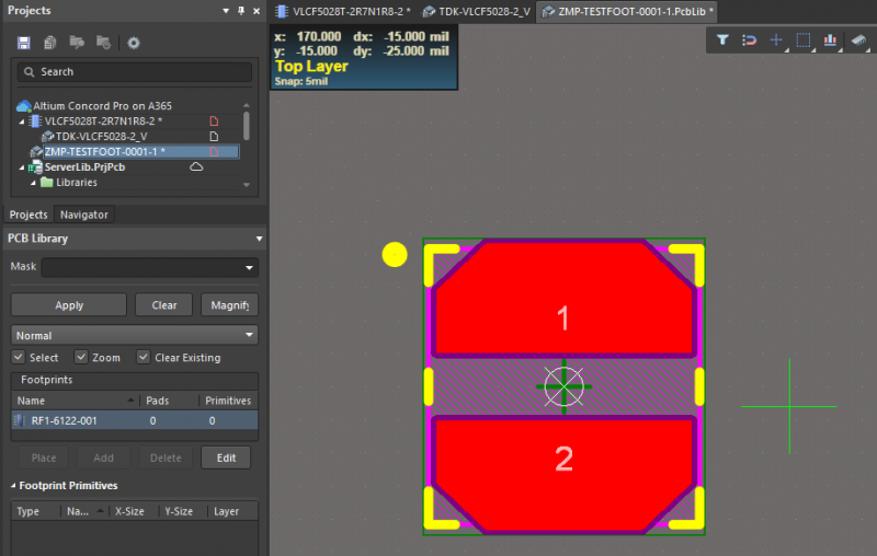 PCB footprint libraries in Altium Designer