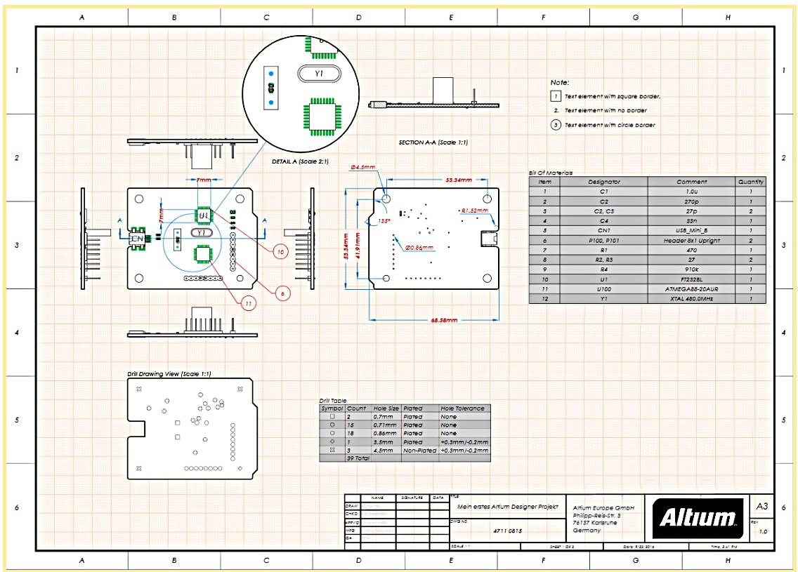 Сборочный чертеж altium designer