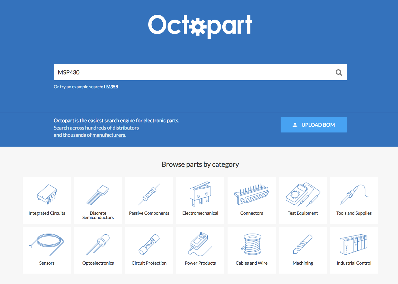 octopart home page