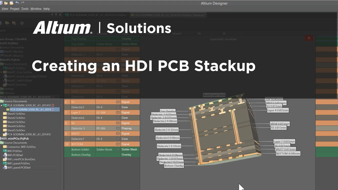 Creating an HDI PCB Stackup