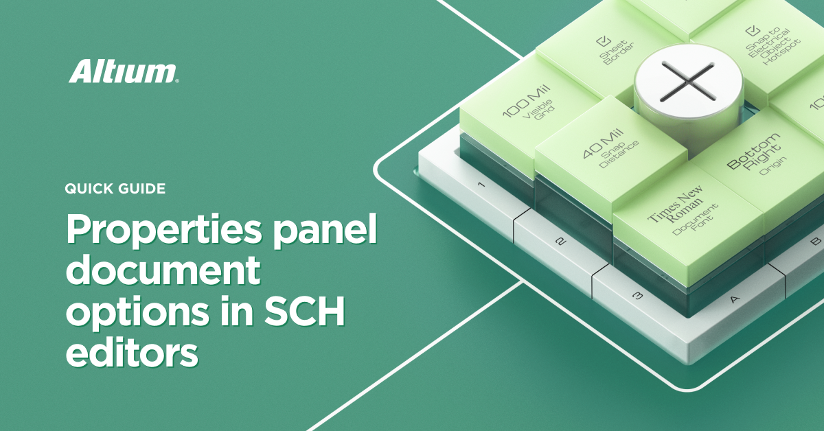 Properties panel document options in SCH editors