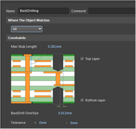 Match constraints. Backdrilling в печатных платах. Back Drill. Stub PCB. Via stub.